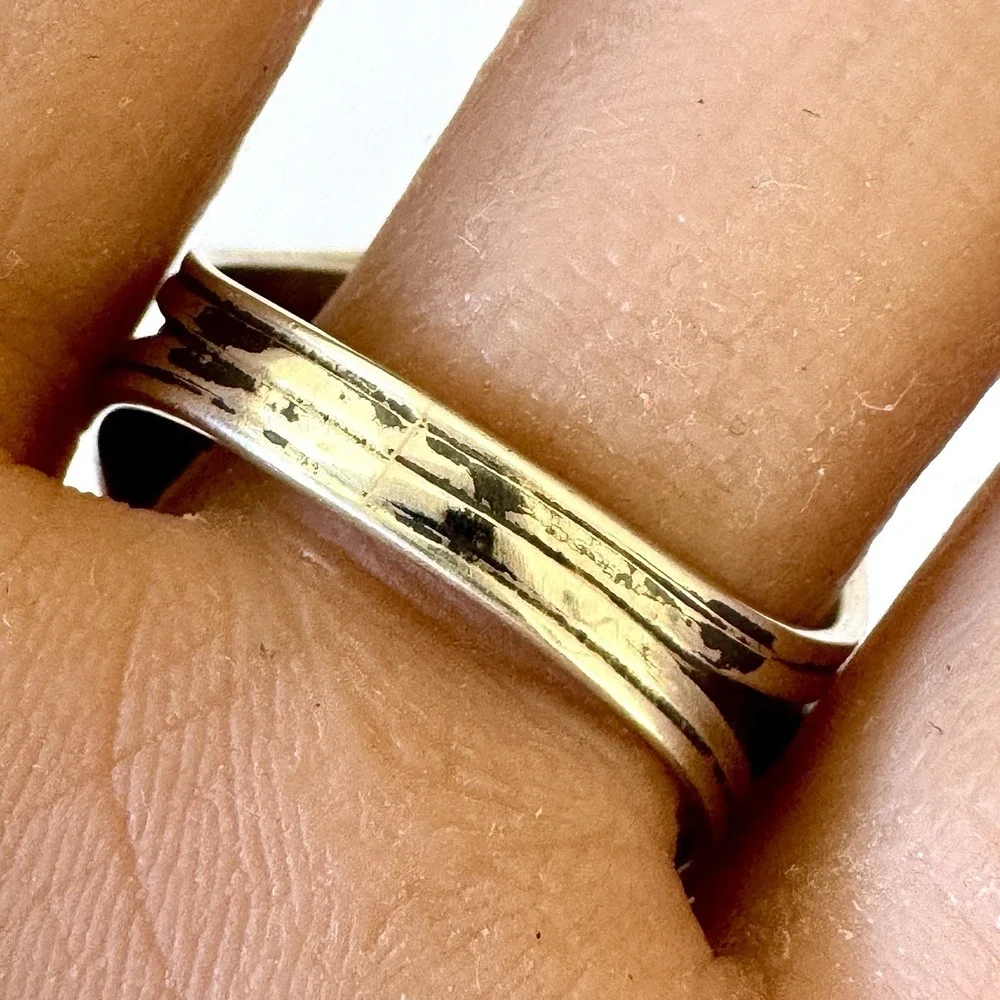Mens Navajo Sonoran Turquoise Ring Sz 12 Signed Derrick Native American Sterling